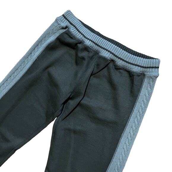 NEW LIKE AN ANGEL Fleece Lined Cable Knit Trim Heavy Sweatpants Black Gray SZ 6 - Picture 3 of 9